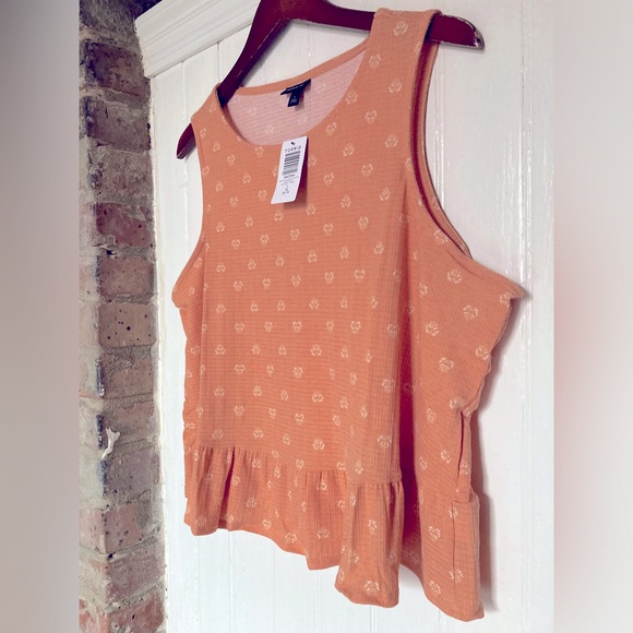 NWT Torrid cropped sleeveless top, peach gauze w/ruffle, sz 1X. - Picture 6 of 13